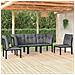 Set Salotto da Giardino 5 pz Nero e Grigio in Polyrattan - Foto miniatura 10