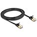 Cavo di rete RJ45 Cat. 6A maschio-maschio con chiusura robusta e cavo piatto grezzo Cat. 7 U /FTP da 2 m nero - Foto miniatura 1