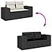 Set Divano Da Giardino 6 Pz Con Cuscini Nero In Polyrattan - Foto miniatura 3