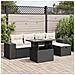 Set Divano Da Giardino 6 Pz Con Cuscini Nero In Polyrattan - Foto miniatura 9