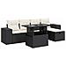Set Divano Da Giardino 6 Pz Con Cuscini Nero In Polyrattan - Foto miniatura 1
