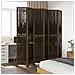 Divisorio Ambienti 6 Pannelli Marrone Scuro Massello Paulownia - Foto miniatura 3