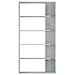 Libreria Alida legno moderna 5 ripiani 180x90x25 cm Bianco /Cemento - Foto miniatura 2