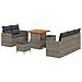 Set di Divani da Giardino  da 8 Pezzi con Cuscini Grigi in Polyrattan Acacia, Set da Pranzo da Giardino  da 3 Pezzi con Cuscini Grigi in Polyrattan Acacia - Foto miniatura 1