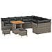 Set Divano da Giardino  da 12 Pezzi con Cuscini Grigio Polyrattan Acacia, Set da Pranzo da Giardino  da 3 Pezzi con Cuscini Grigio Polyrattan Acacia - Foto miniatura 1