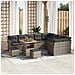 Set Divano da Giardino  da 12 Pezzi con Cuscini Grigio Polyrattan Acacia, Set da Pranzo da Giardino  da 3 Pezzi con Cuscini Grigio Polyrattan Acacia - Foto miniatura 2