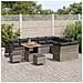Set Divano da Giardino  da 12 Pezzi con Cuscini Grigio Polyrattan Acacia, Set da Pranzo da Giardino  da 3 Pezzi con Cuscini Grigio Polyrattan Acacia - Foto miniatura 3