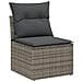 Set Divano da Giardino  da 12 Pezzi con Cuscini Grigio Polyrattan Acacia, Set da Pranzo da Giardino  da 3 Pezzi con Cuscini Grigio Polyrattan Acacia - Foto miniatura 4