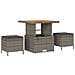 Set Divano da Giardino  da 12 Pezzi con Cuscini Grigio Polyrattan Acacia, Set da Pranzo da Giardino  da 3 Pezzi con Cuscini Grigio Polyrattan Acacia - Foto miniatura 6