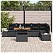 Set Divano Giardino 7 Pezzi Con Cuscini Nero Polyrattan - Foto miniatura 3