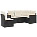 Set Divani da Giardino 5 pz con Cuscini in Polyrattan Nero - Foto miniatura 1