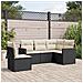 Set Divani da Giardino 5 pz con Cuscini in Polyrattan Nero - Foto miniatura 2