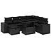Set Divani da Giardino con Cuscini 8 pz Nero in Polyrattan - Foto miniatura 1
