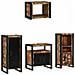 Set di mobili per il bagno 4 pcs Legno massello riciclato - Foto miniatura 1