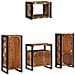 Set di mobili per il bagno 4 pcs Legno massello riciclato - Foto miniatura 9