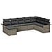 Set Divano da Giardino con cuscino 8 pcs Grigio Poly Rattan - Foto miniatura 1