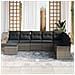 Set Divano da Giardino con cuscino 8 pcs Grigio Poly Rattan - Foto miniatura 3