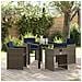 Set da Pranzo per Giardino con cuscino 5 pcs Grigio Poly Rattan - Foto miniatura 2