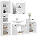 Set di Mobili da Bagno 4 pz Bianco in Legno Multistrato - Foto miniatura 4