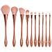 Set Di Pennelli Trucco Oro Rosa - 10 Pezzi Professionali Per Cosmetici - Foto miniatura 3
