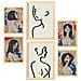 Set Di 6 Stampe Corpo Corpo In Dipinti Decorativi Estetici Astratti Femminili Per Il Tuo Soggiorno Di Casa A3 & A4 Telaio In Legno Chiaro - Foto miniatura 1