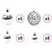 Set di Palle di Natale con 150 LED 61 pcs Argento Plastica - Foto miniatura 5