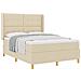 Letto a molle con materasso Crema 160 x 200 cm Tessuto - Foto miniatura 1