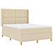Letto a molle con materasso Crema 160 x 200 cm Tessuto - Foto miniatura 4