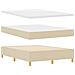 Letto a molle con materasso Crema 160 x 200 cm Tessuto - Foto miniatura 5