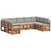 Set divani con cuscino 9 pcs Grigio Naturale e Chiaro - Foto miniatura 1