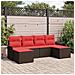 Set Divano da Giardino con cuscino 6 pcs Marrone polyrattan - Foto miniatura 2