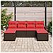 Set Divano da Giardino con cuscino 6 pcs Marrone polyrattan - Foto miniatura 3