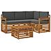 Set di divani da esterno con cuscino 5 pcs Naturale e Antracite - Foto miniatura 1