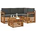 Set di divani da esterno con cuscino 5 pcs Naturale e Antracite - Foto miniatura 3
