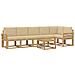 Set di divani da esterno 7 pcs Bianco e Beige Poliestere - Foto miniatura 1