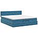 Letto ottomano con materasso Blu Scuro 200 x 200 cm Velluto - Foto miniatura 8