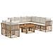 Set Divano da Giardino 10 pz Naturale e Bianco Crema polyrattan - Foto miniatura 1