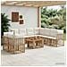 Set Divano da Giardino 10 pz Naturale e Bianco Crema polyrattan - Foto miniatura 10