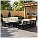 Set Divano da Giardino 9 pz Nero e Bianco Crema polyrattan - Foto miniatura 3
