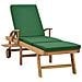 Lettino Prendisole con Cuscino in Massello di Teak Verde - Foto miniatura 5