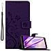 Custodia Compatibile Con Samsung Galaxy A8 2018 In Lilla Scuro Fiore - Coperchio Protettivo In Design Floreale Con Chiusura Magnetica, Funzione Stand E Slot Per Carte - Foto miniatura 1
