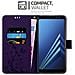 Custodia Compatibile Con Samsung Galaxy A8 2018 In Lilla Scuro Fiore - Coperchio Protettivo In Design Floreale Con Chiusura Magnetica, Funzione Stand E Slot Per Carte - Foto miniatura 3