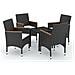 Set Mobili Da Pranzo Per Giardino 5 Pz Con Cuscini Nero - Foto miniatura 2