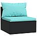 Set Divani Da Giardino 5 Pz Con Cuscini In Polyrattan Nero - Foto miniatura 8