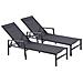 Set Di 2 Sdraio In Alluminio Grigio Scuro E Nero Bari - Foto miniatura 1