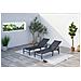 Set Di 2 Sdraio In Alluminio Grigio Scuro E Nero Bari - Foto miniatura 3