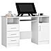 Scrivania ANA, 1 anta e 3 cassetti, 124x52x74 cm, Colore Bianco - Foto miniatura 1