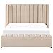 Letto Ad Acqua Con Panca Contenitore Velluto Noyers 160 X 200 Cm Beige - Foto miniatura 3