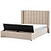 Letto Ad Acqua Con Panca Contenitore Velluto Noyers 160 X 200 Cm Beige - Foto miniatura 5