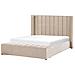 Letto Ad Acqua Con Panca Contenitore Velluto Noyers 160 X 200 Cm Beige - Foto miniatura 6